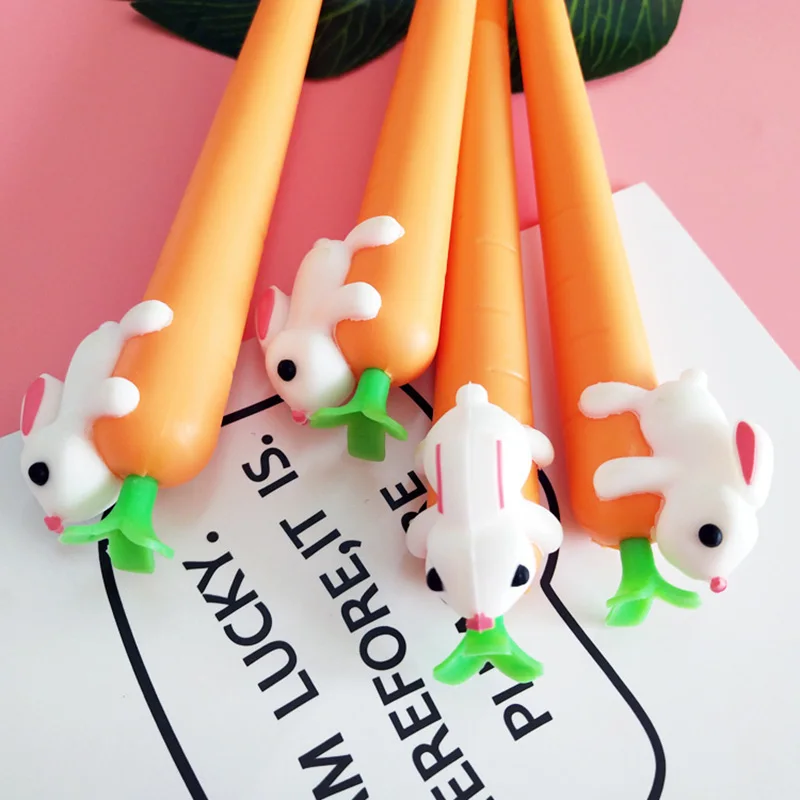 Милая пластиковая гелевая ручка Kawaii с морковкой и кроликом креативные