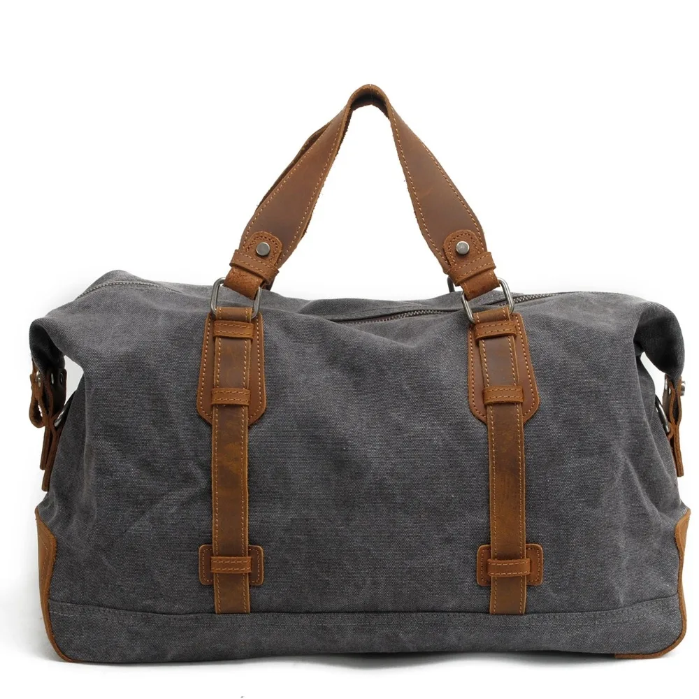 M058 Винтаж Военная Униформа Холст Кожа Для мужчин Путешествия Сумки вести Чемодан