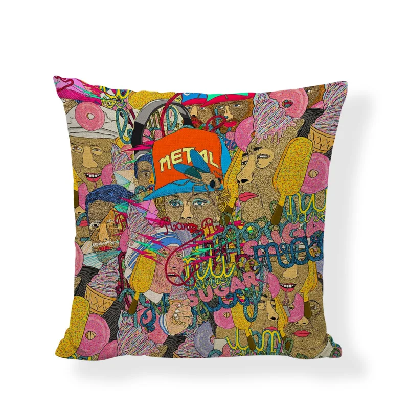 Красочная наклейка в мексиканском стиле зеленое растение 43*43 см | Дом и сад