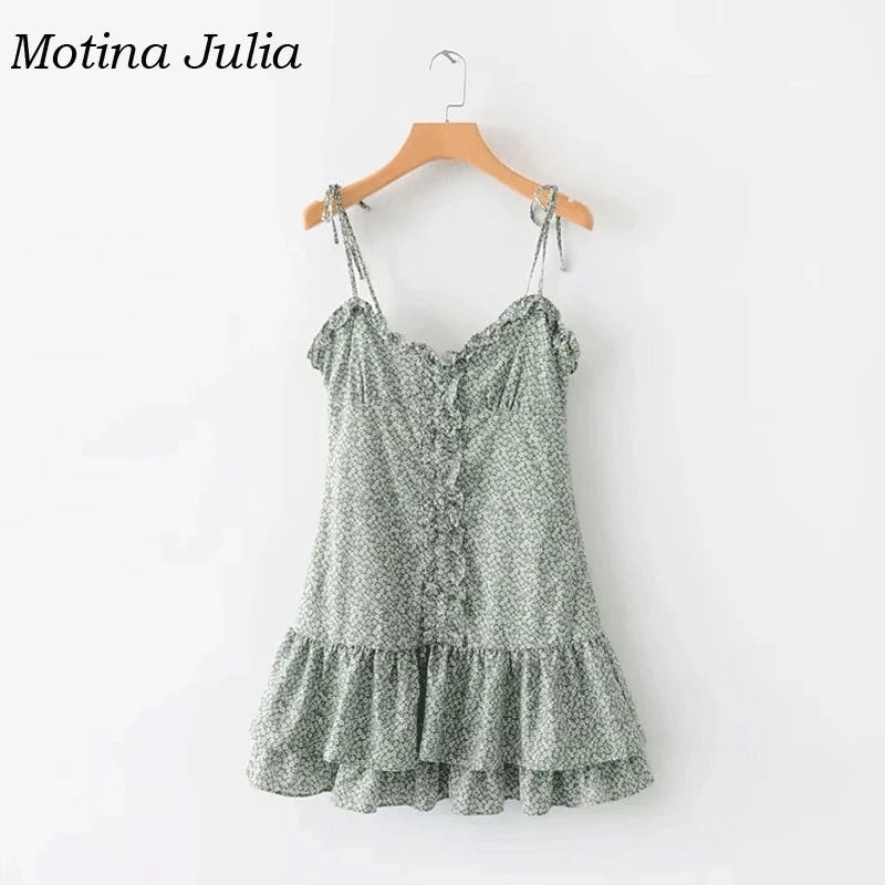 Motina Julia 2019 летние плиссированное платье без рукавов женские пляжные в стиле бохо