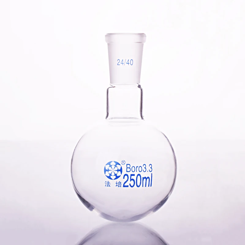 Single standard mouth round-bottomed flask,Capacity 250ml and joint 24/40,Single neck round flask