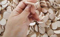 300pcs 16mm unfinished half flat natural wood ball stickerpatch cabochon charm findingsdiy accessory jewelry making