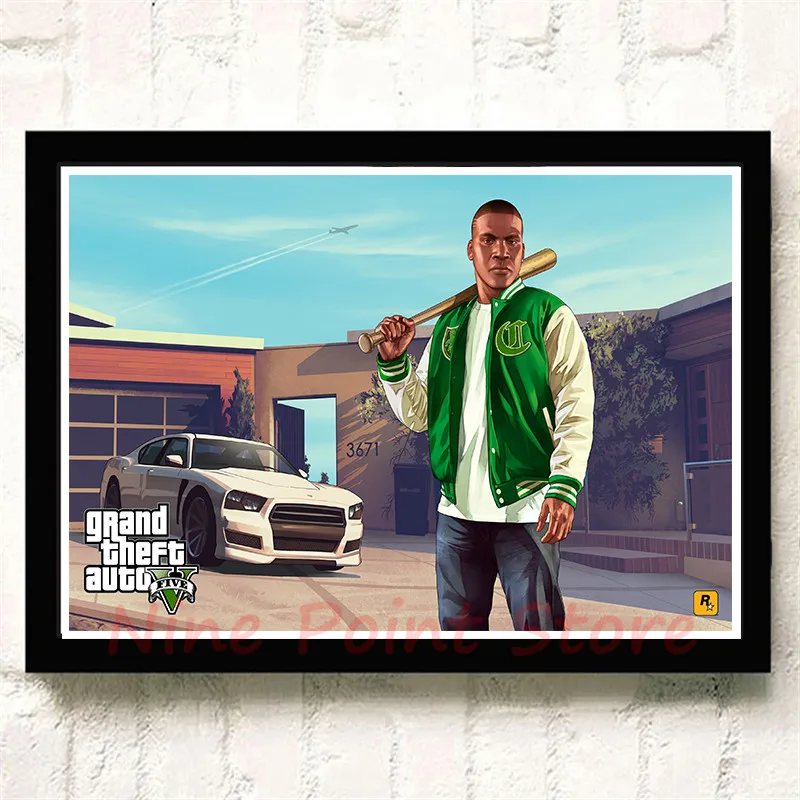 GTA Grand Theft Auto San Andreas бумага с покрытием Плакат Бар Кафе гостиная столовая стены бескаркасные