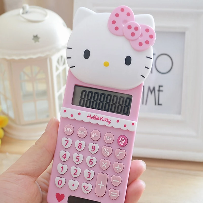 Милый hello kitty Doraemon Настольный Солнечный двойной мощный розовый калькулятор 12 цифровой Солнечный Kawaii калькулятор для офиса студентов подарок