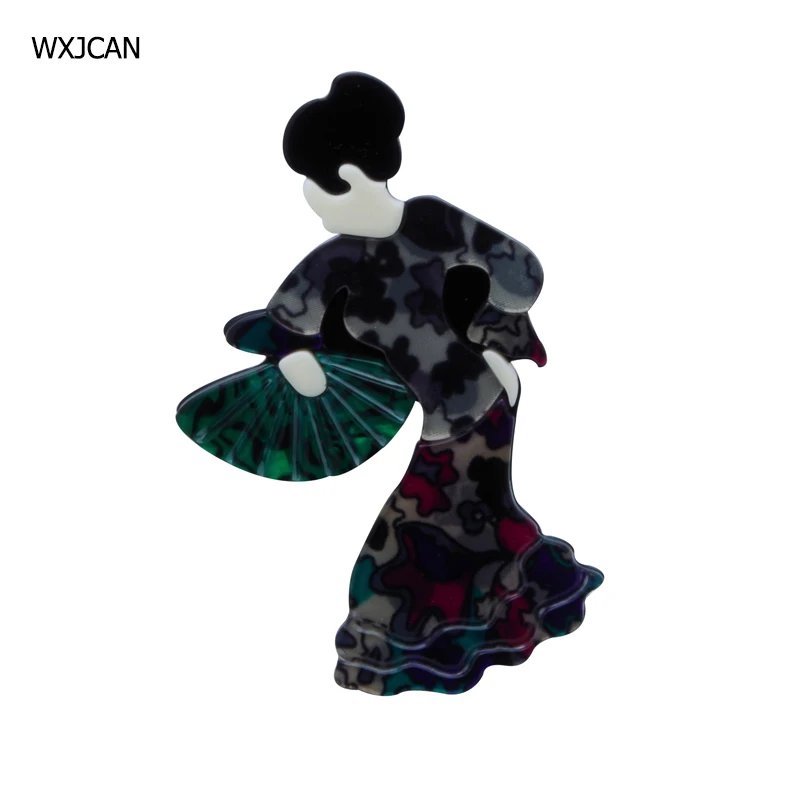 WXJCAN harajuku большая брошь в японском стиле танцующей девушки для женщин акриловая