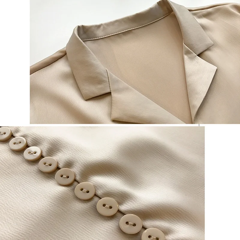 Высококачественные шелковые рубашки с длинными рукавами весенние однотонные