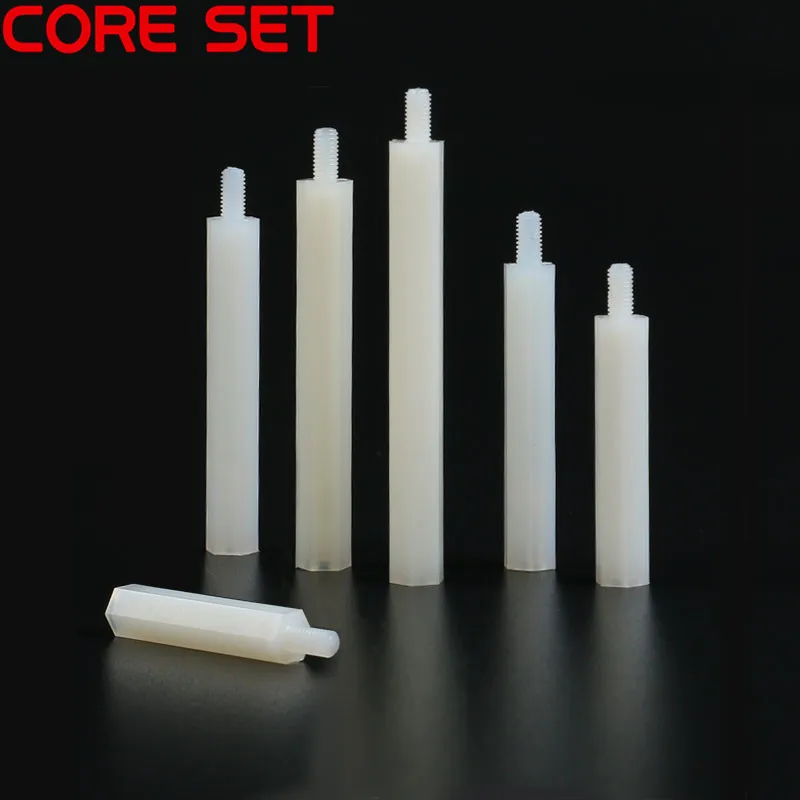 

50pcs M3+6mm Spacing Screw White For PCB/Computer Motherboard Hexagonal Nylon Standoff Spacers