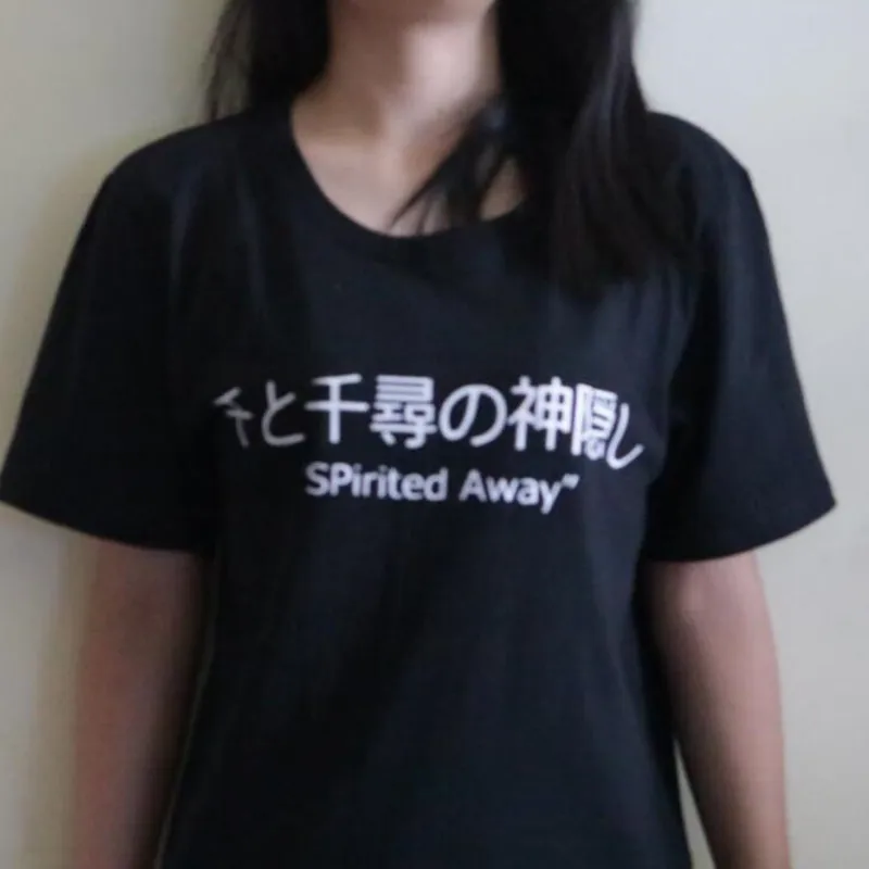 Футболка Pkorli женская с принтом в виде японских букв рубашка из хлопка коротким