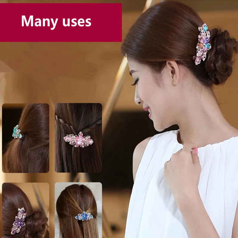 Женские хрустальные шпильки для волос Haimeiakng свадебные аксессуары с цветочной