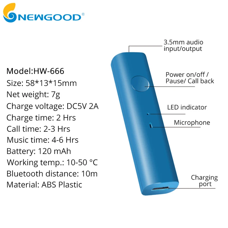 Приемник Bluetooth NEWGOOD разъем 3 5 мм передатчик аудио музыка беспроводной приемник
