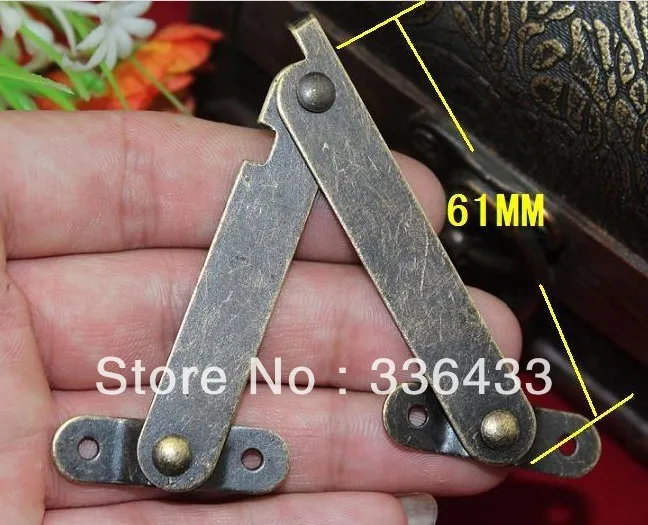 Small 61 * 11 mm with foot support hinge archaize wooden gift box packing |