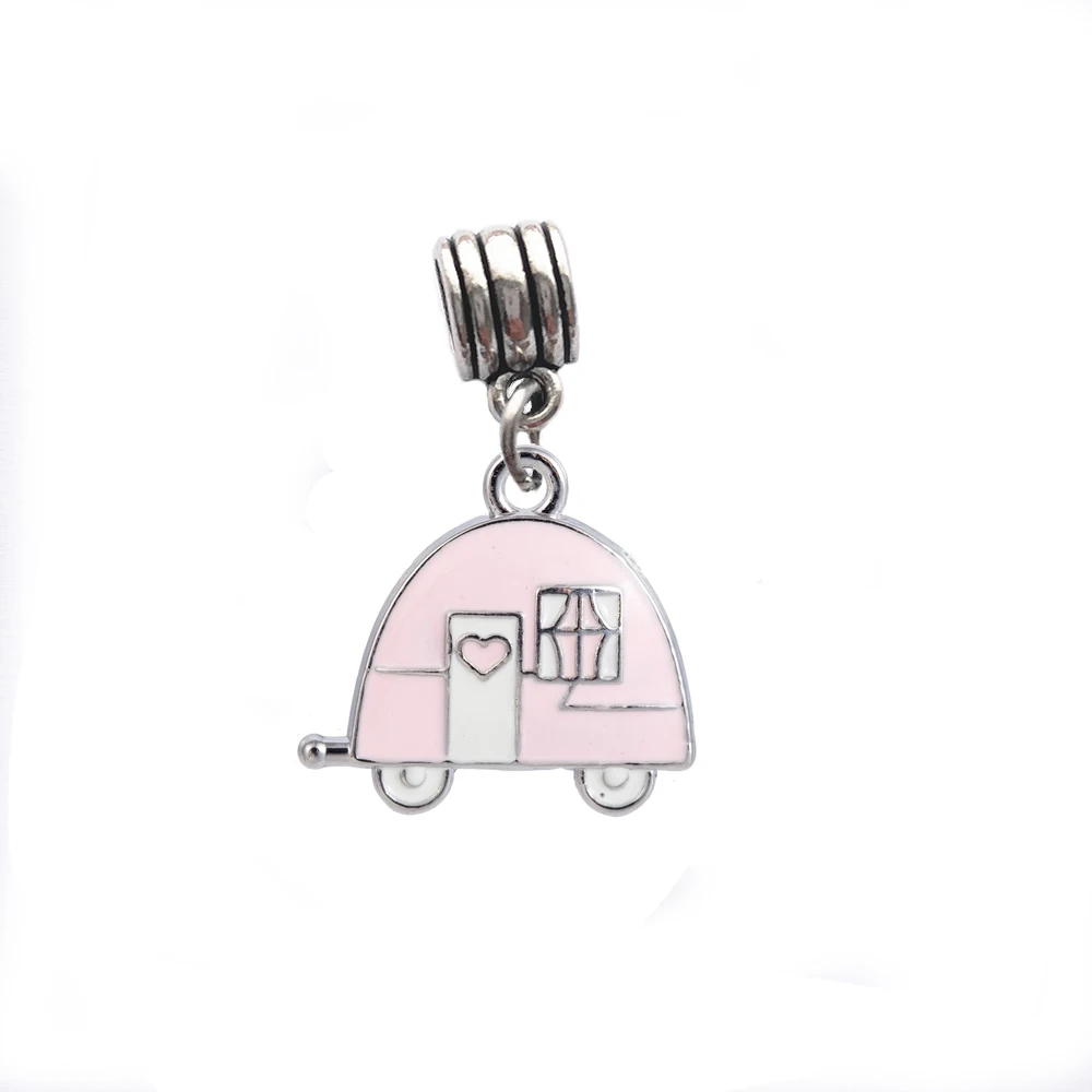 Myshape Camping Trailer Enamel Charm For Jewelry Making car house Beads Fit DIY Bracelet Necklace Pendant Car Accessories 5pcs | Украшения