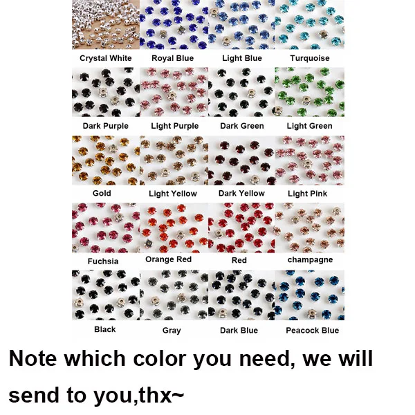 Note the color here 240 шт./лот 4 мм хрустальные стразы для одежды, стеклянные стразы с серебристыми когтями для рукоделия аксессуары для одежды - Цвет: Note the color here