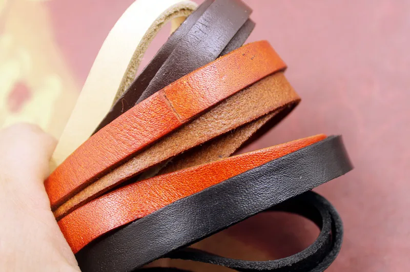 4 цвета 100% натуральная кожа плоские 10 мм нить/шнур/кружево/полоса толстые DIY