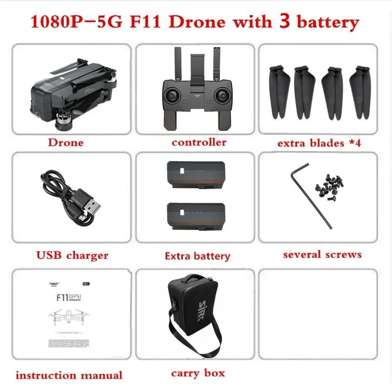 9 Квадрокоптер SJRC F11 gps Дроны с камерой HD 1080P FPV 25 минут время полета селфи складной бесщеточный Квадрокоптер VS SG906 - Цвет: 9