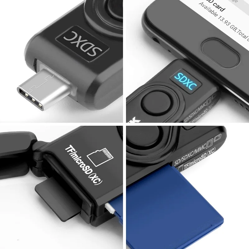 Rocketek Тип c usb OTG телефон type-c мульти 2 в 1 кардридер памяти адаптер SD TF micro ПК
