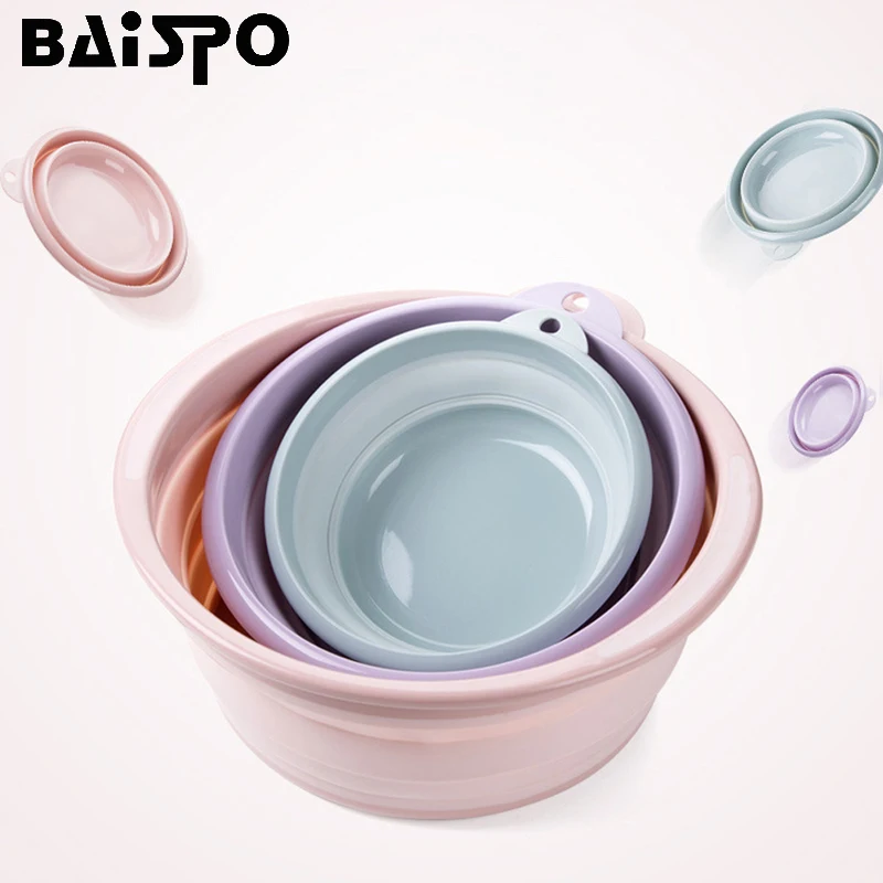 BAISPO многофункциональное складное ведро для туризма, складное ведро для дома, ванной комнаты, прачечной, ванной, портативные чистящие средства