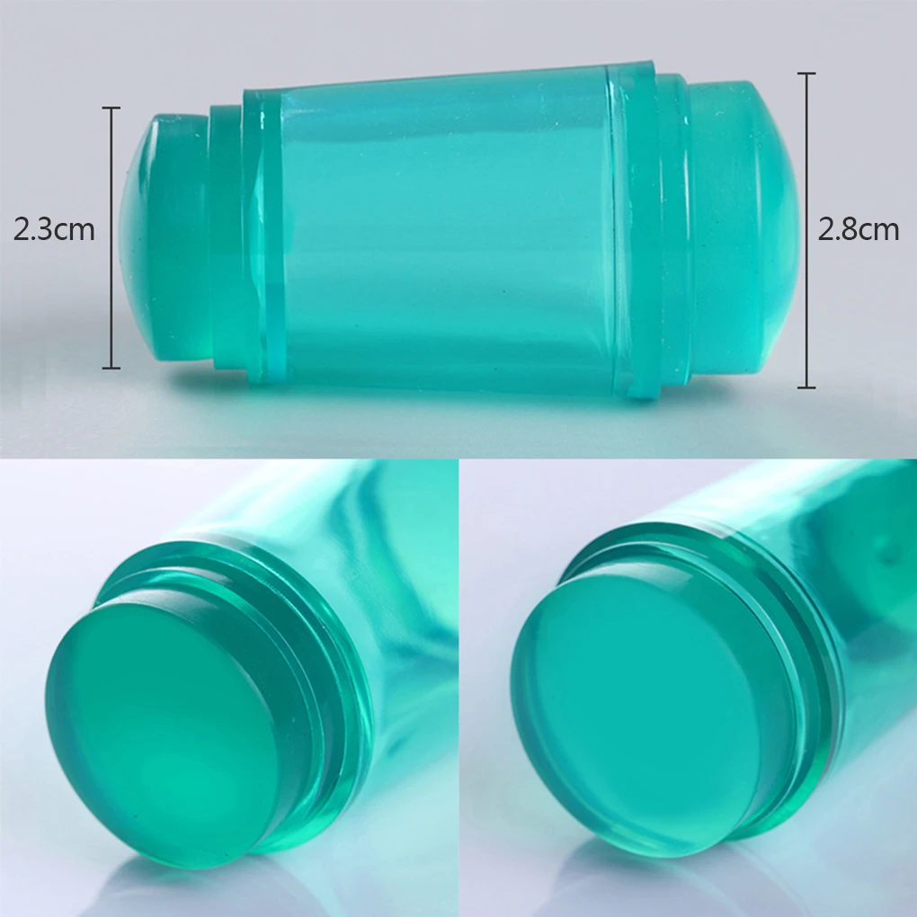 Горячая Распродажа двухголовочный Желейный силиконовый штамп для ногтей с