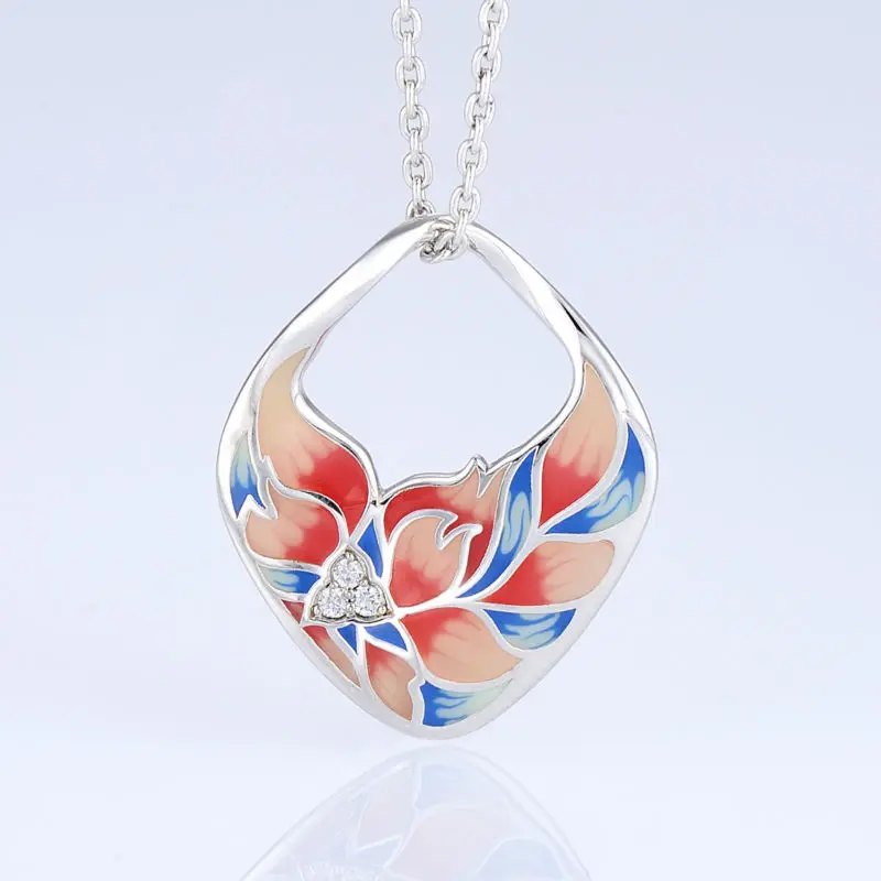 Подвеска подходит для ожерелья цепь женщин яркий эмалированный с цветами кулон