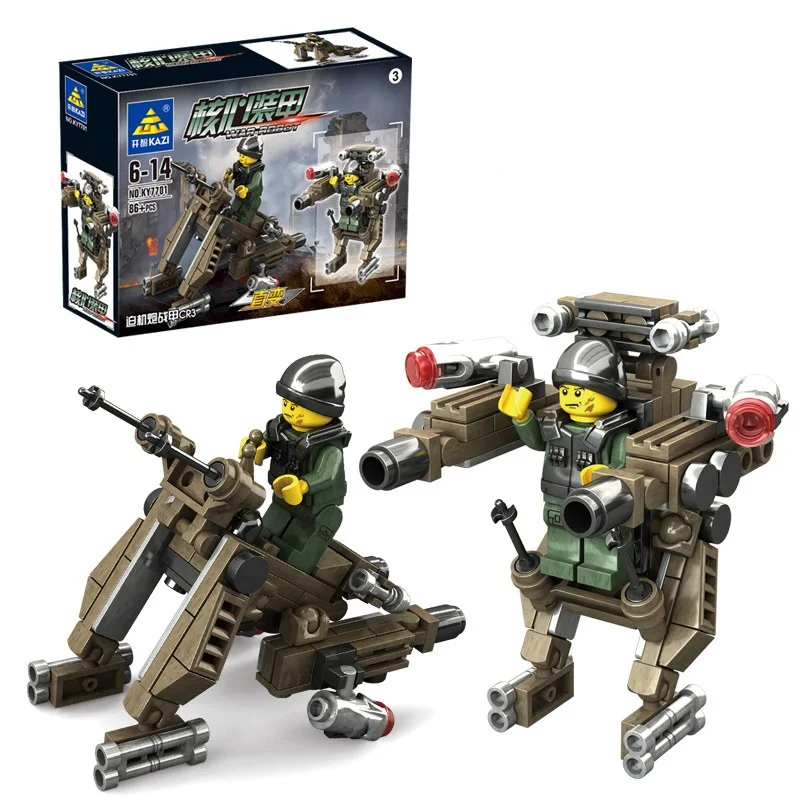6 шт./компл. трансформации в стиле милитари войны танк строительные блоки робот