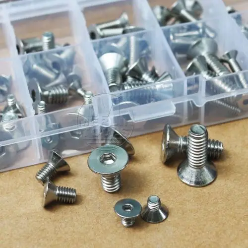 96 шт. из нержавеющей стали 4-40 до 1/4 &quot-20 шестигранные винты с плоской головкой |