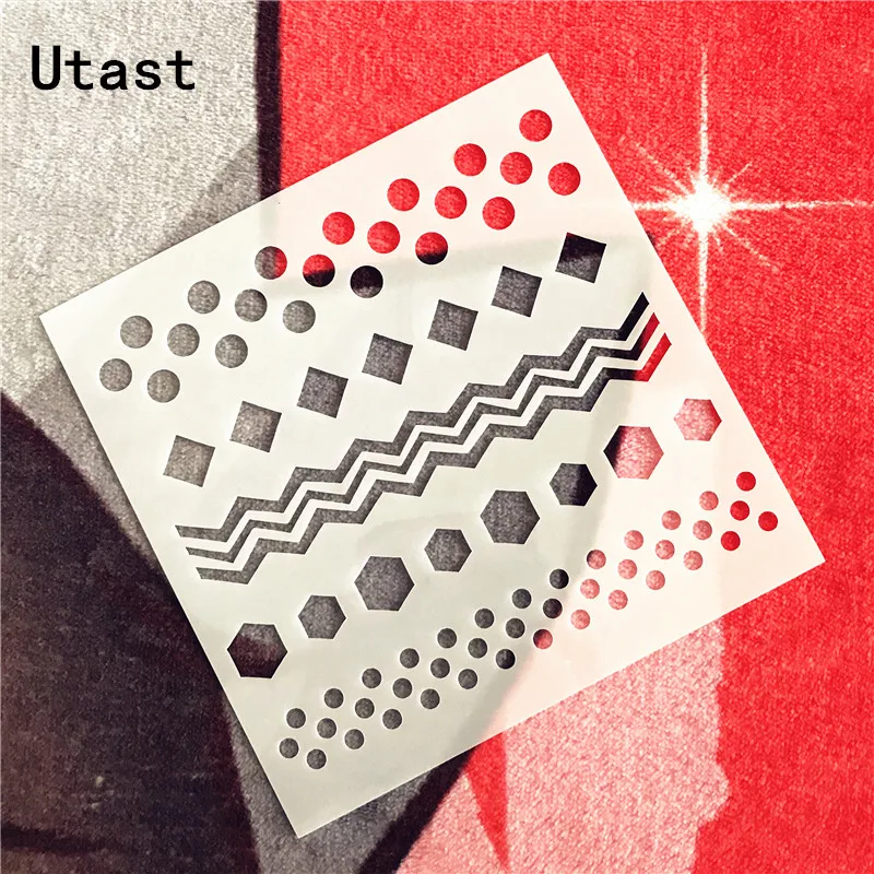 Геометрическая графика DIY Пластиковые наслоенные трафареты маскирующий спрей