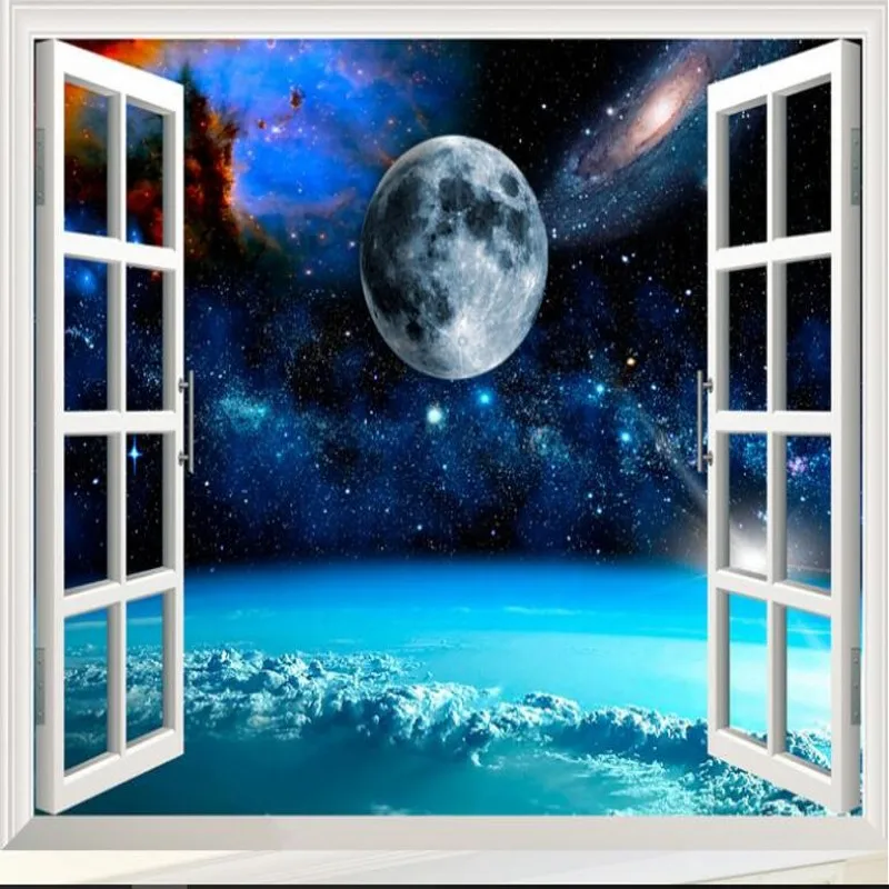 Объемные обои beibehang с большим светом стерео окна уличный пейзаж внешнее