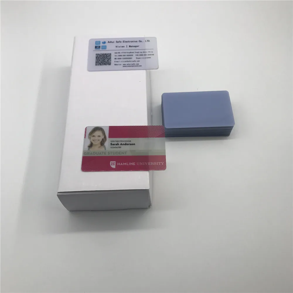 20X пустая пластиковая прозрачная струйная печатная ПВХ ID карта + 1 шт. лоток для