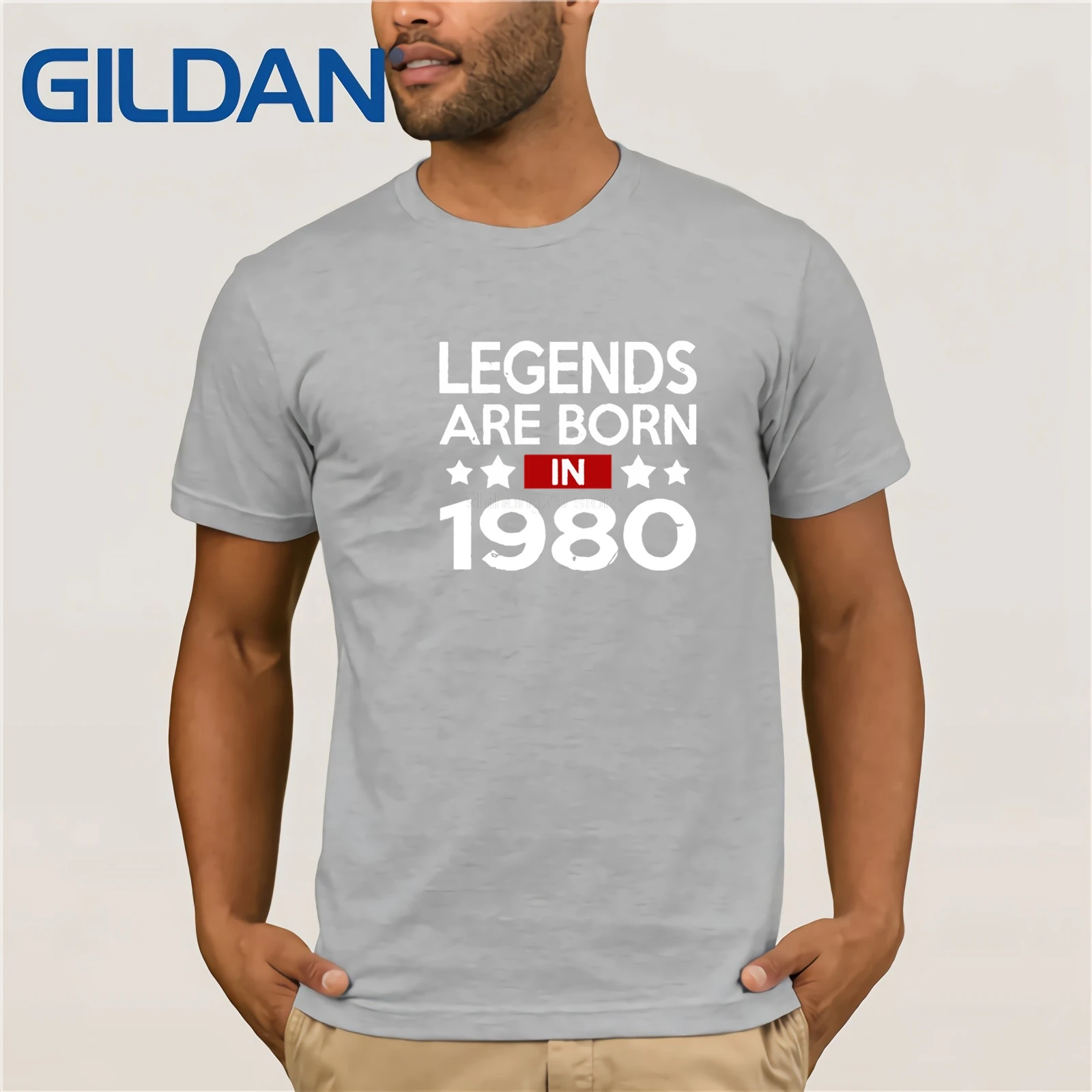 Camiseta винтажная рубашка Legends Are Born In 1980 Футболка мужская унисекс футболка 80s ретро брендовая одежда топы хипстерские футболки - Цвет: light grey