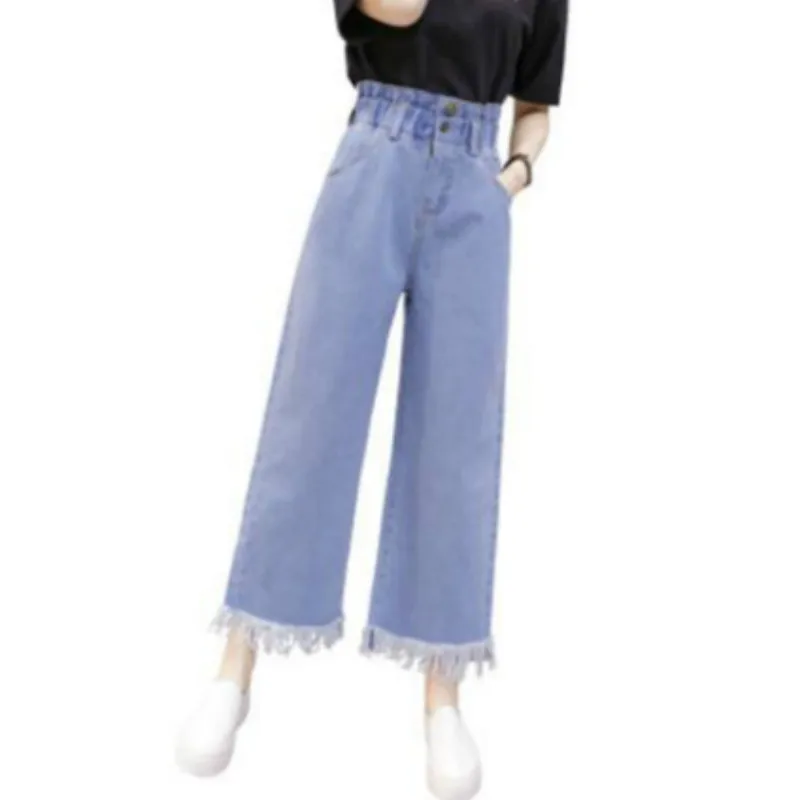 Джинсы большого размера девять джинсы широкие женские Высокая талия Свободные