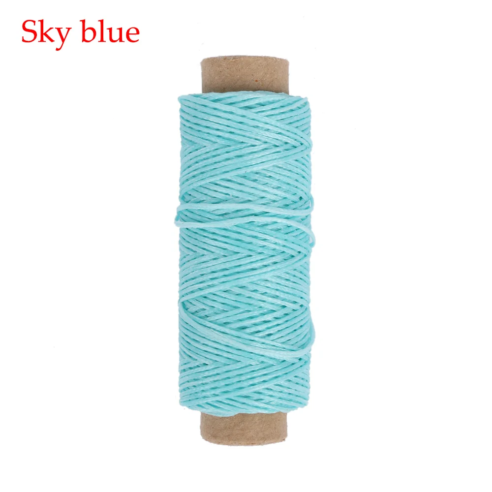 sky blue 50 м прочный 150D кожаный вощеный шнур нить DIY инструмент для рукоделия ручная строчка нить плоская Вощеная швейная линия Швейные аксессуары - Цвет: sky blue