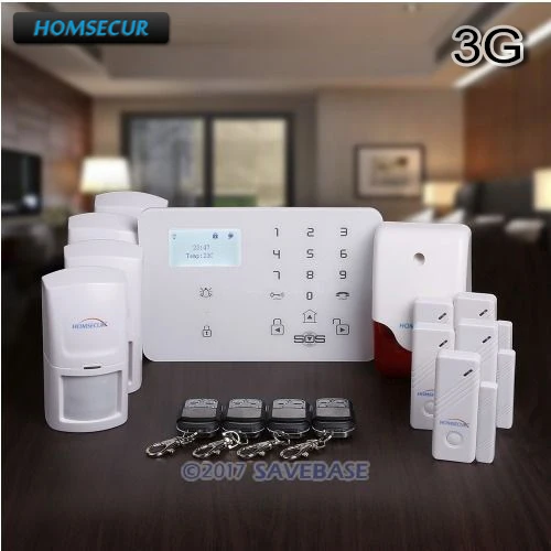 Homsecur беспроводный WCDMA/GSM SMS автодозвон охранной сигнализации Системы + 4 * PIR двери
