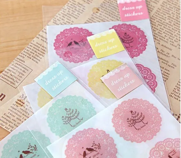 1 упак./лот милые кружевные водонепроницаемые красочные наклейки из ПВХ DIY ручная