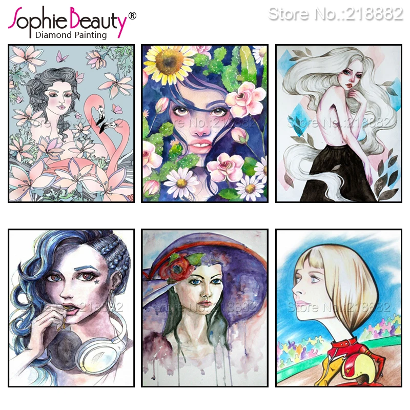 

Картина из страз «сделай сам» Sophie Beauty, вышивка крестиком, женская красивая Цветочная вышивка, мозаика, Набор для творчества