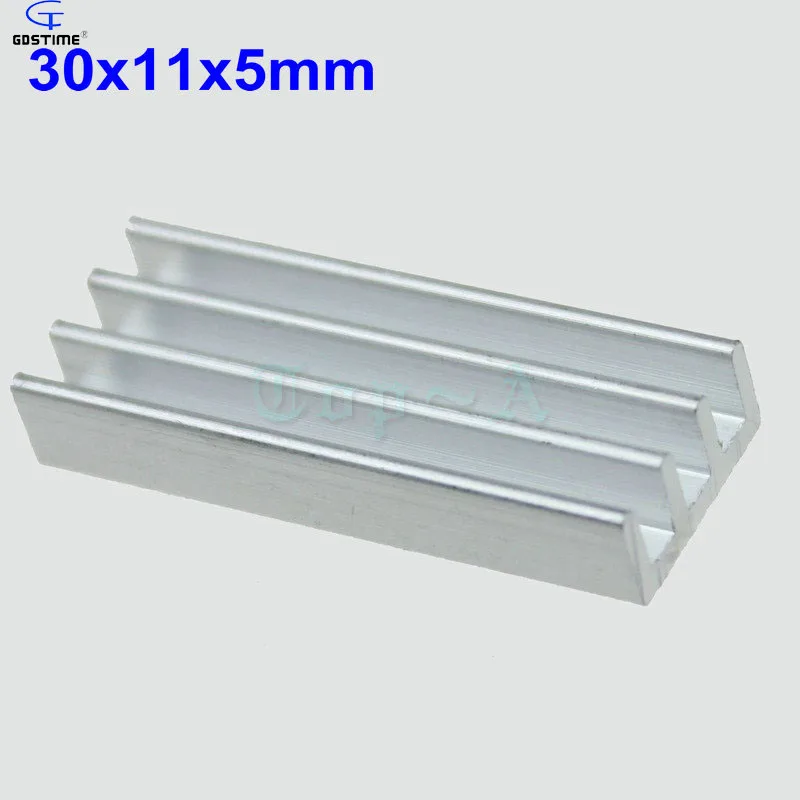 

500pcs 30x11x5mm IC Heat Sink Aluminium Cooling Fan For Chip Electronics Computer Heatsink 30mm x 11mm x 5mm