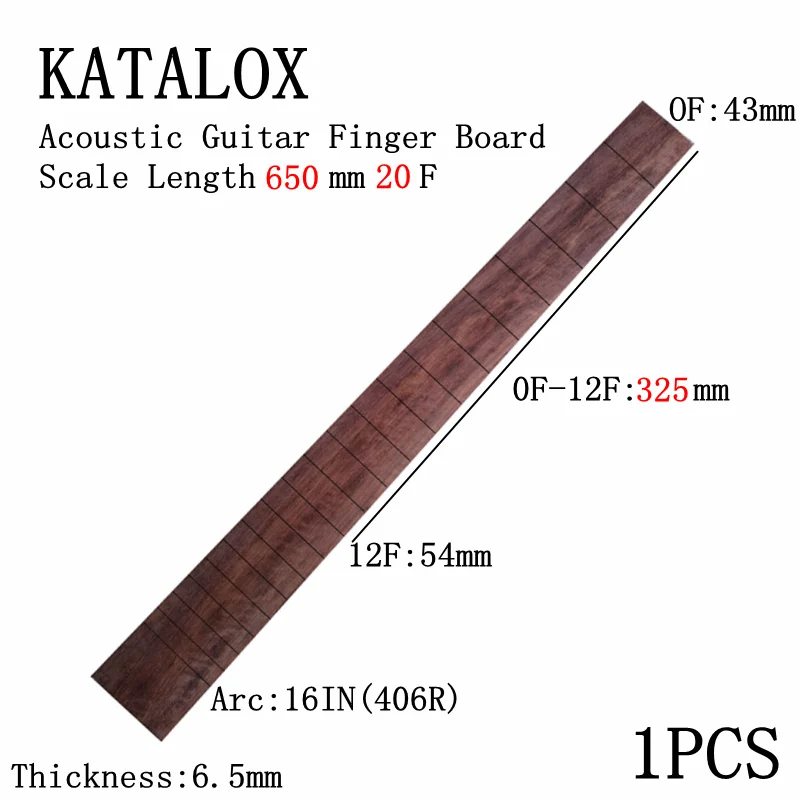 Scale Length650mm20F Katalox для электрогитары, акустическая гитара, Классическая гитара, стандарт 650 мм, Длина аккорда, гриф, деревянная гитара, материал для изготовления - Цвет: Scale Length650mm20F