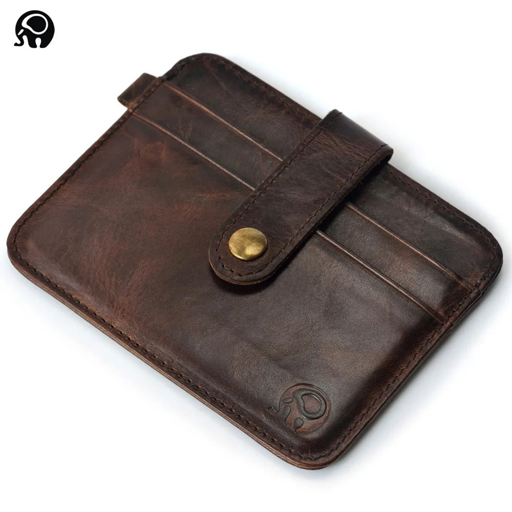 

Genuine Leather Credit Card Holder Mini Wallets Key Holder for Bank Credit Cards