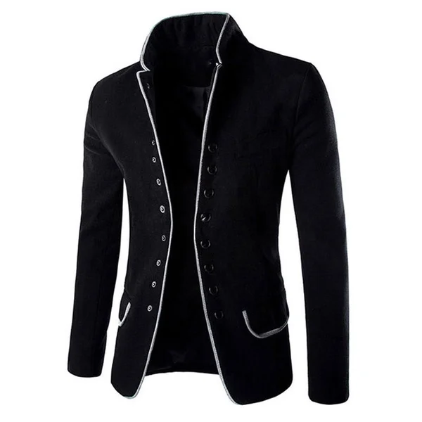 Мужской пиджак с воротником стойкой Zogaa приталенный на пуговицах блейзеры одежда