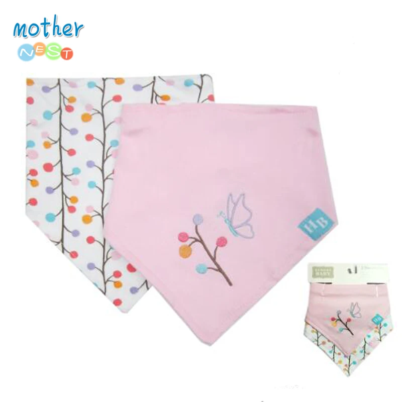 

2 шт./лот, детские нагрудники, бандана, хлопковые двухслойные нагрудники с рисунком бабочки, Детские треугольные нагрудники для мальчиков и ...