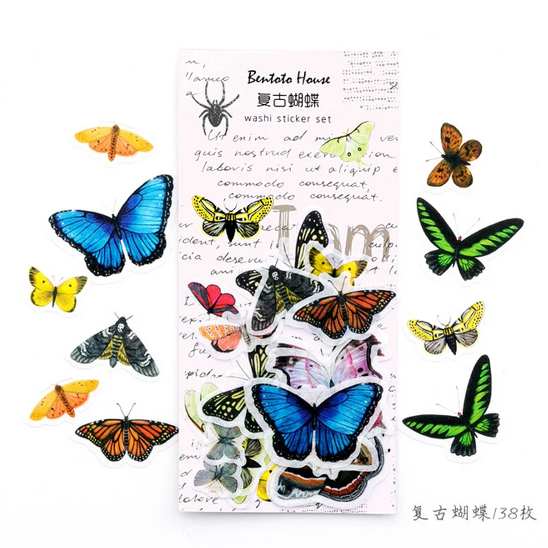 36 шт./лот мини-бумажная наклейка с бабочкой наклейки для украшения DIY ежедневника