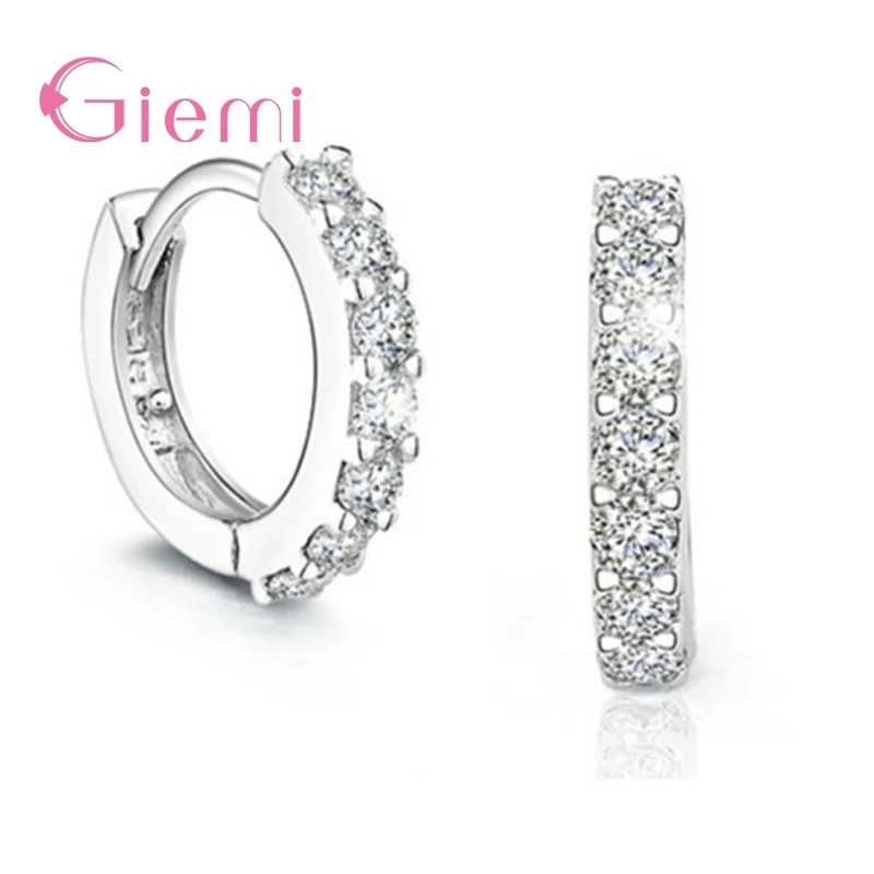 

Женские серьги-кольца из серебра 925 пробы, с кристаллами