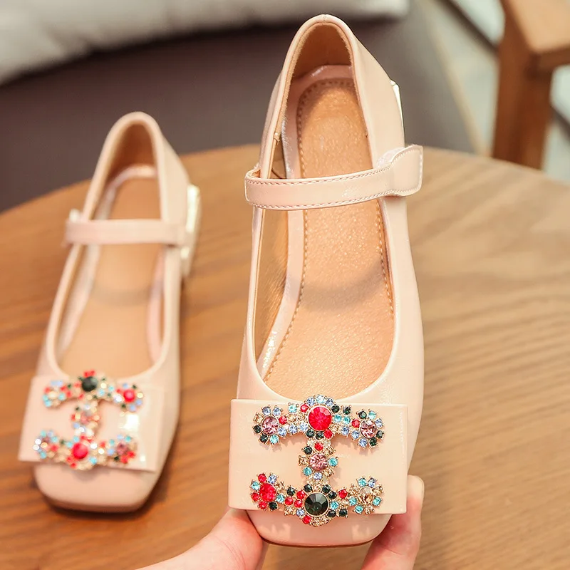 Платье принцессы для девочек обувь на плоской подошве кожаные детская танцев