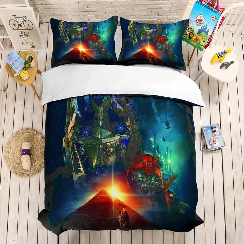 Avatar 3D bedding set Duvet Covers Pillowcases Transformers Optimus Prime Bumblebee comforter bedding sets bedclothes bed linen