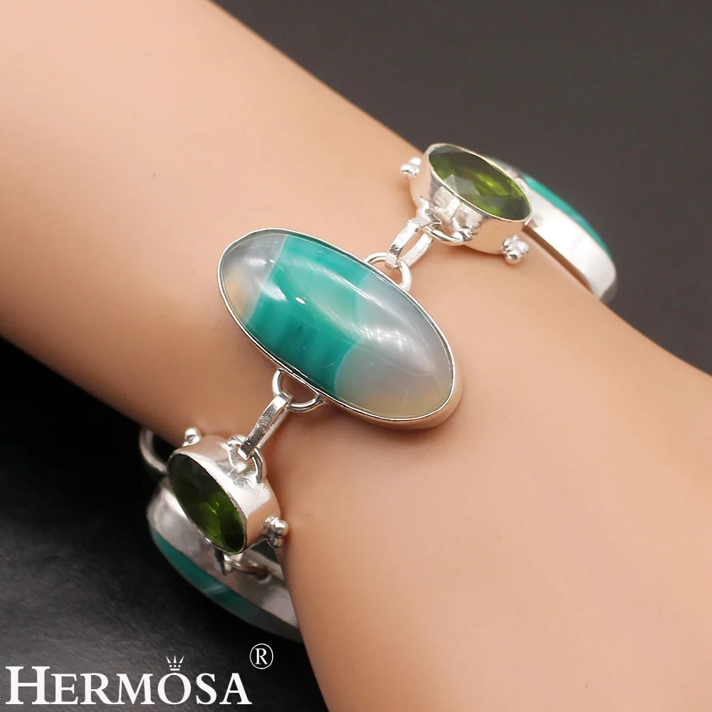 HERMOSA ювелирные изделия очаровательные Модные женские браслеты серебряного цвета
