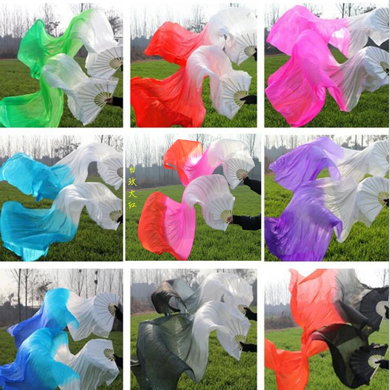 Веер для восточных танцев, 100% натуральный шелк, для взрослых и детей, профессиональный, для сценических тренировок, для танца живота, реквизит для танца живота