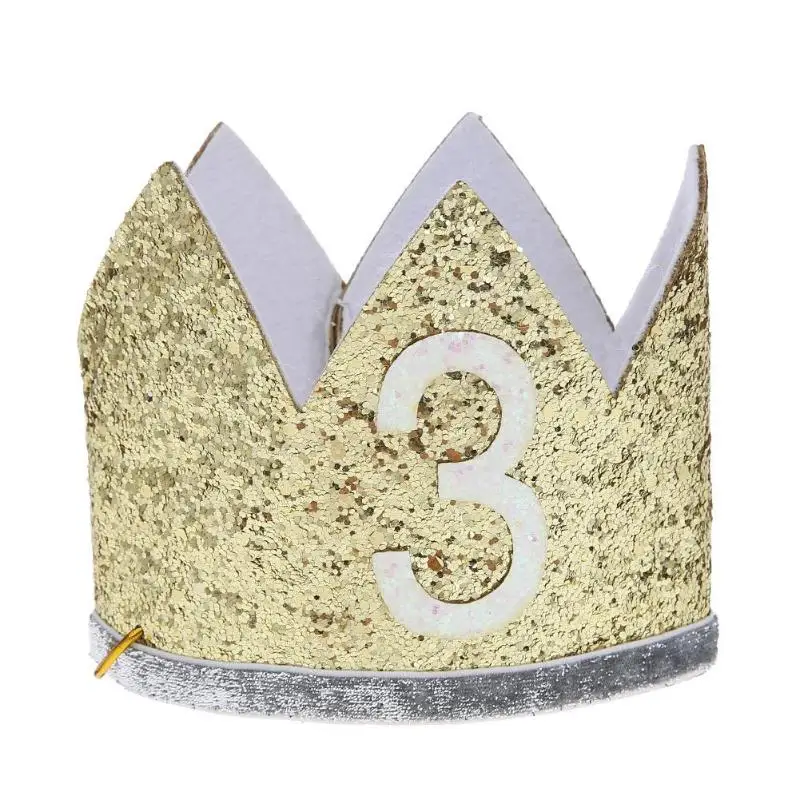 Для малышей золотым тиснением голову дети День рождения лентой Декор |