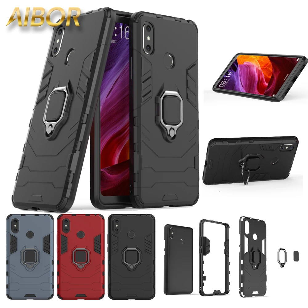 Гибридный Heavy Duty Броня телефон чехлы для Xiaomi Mi макс 3 Max3 противоударный 3D робот