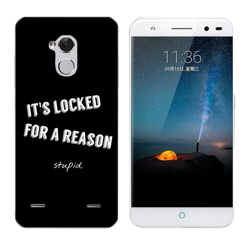5.0&quot for ZTE Blade BA2 V7 Lite Back Cover Soft Silicone Phone Case Black Letters Printing V7Lite Coque Capa |