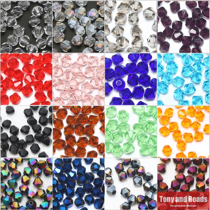 

2lots more 10% off ! (120Pcs/Lot) 4mm Bicone Faceted Glass Crystal Spacer Beads For Jewelry Making 17Colors