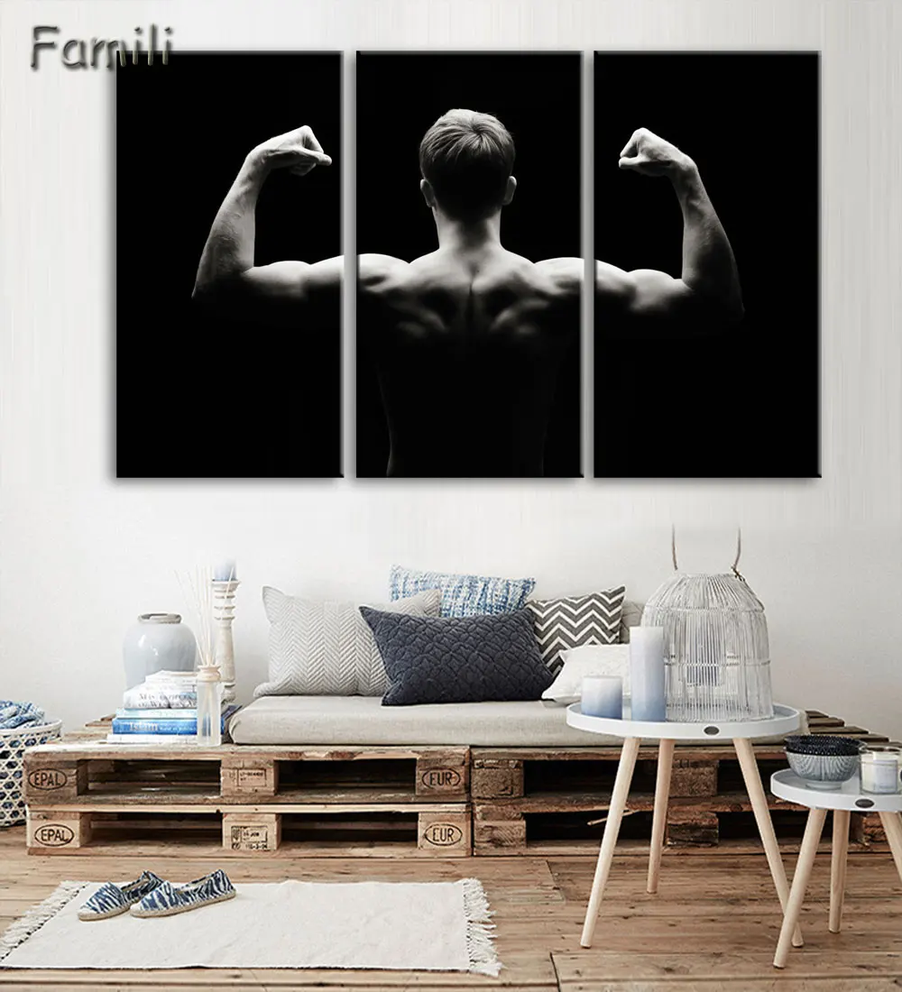 3 шт. настенный художественный постер Бодибилдинг упражнения фитнес спорт